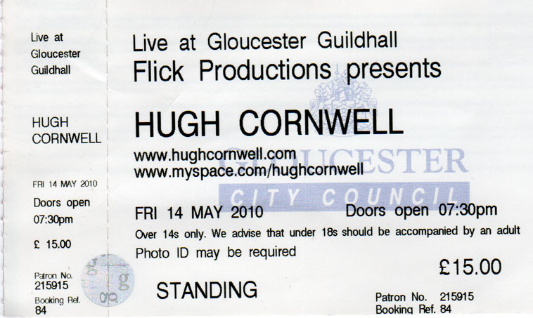 HUGH CORNWELL Ticket
